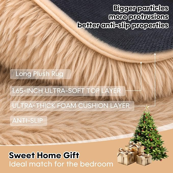 6x9 Rugs for Living Room, Rugs for Bedroom, Plush Fluffy Carpet, Non-Slip - Image 6