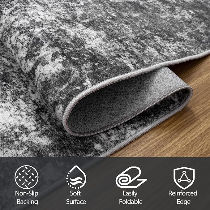 8x10 Area Rugs for Living Room Rug Washable: Abstract Large Rug for Dining Room - Image 3