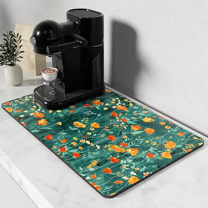 Rnivvi Coffee Mat, Hide Stain Rubber Backed Absorbent Dish Drying Pad by Rnivvi