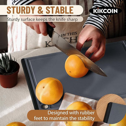 Kikcoin Plastic Cutting Boards for Kitchen, 3-Piece Large Cutting Board Set - Image 4