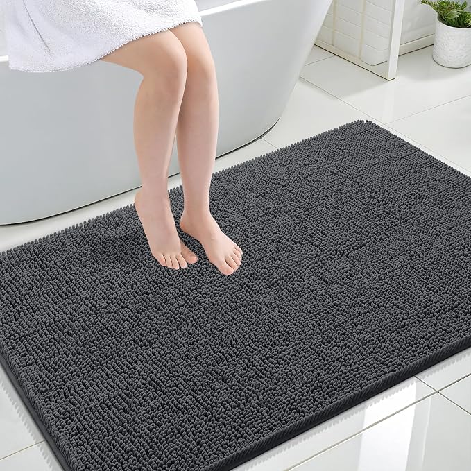 OLANLY Large Bathroom Rugs 47x32, Extra Soft Absorbent Chenille Bath Rugs by OLANLY