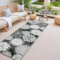 2x6 Washable Runner Rug for Hallway Tropical Botanical Modern Floral Chenille by ArenaRug