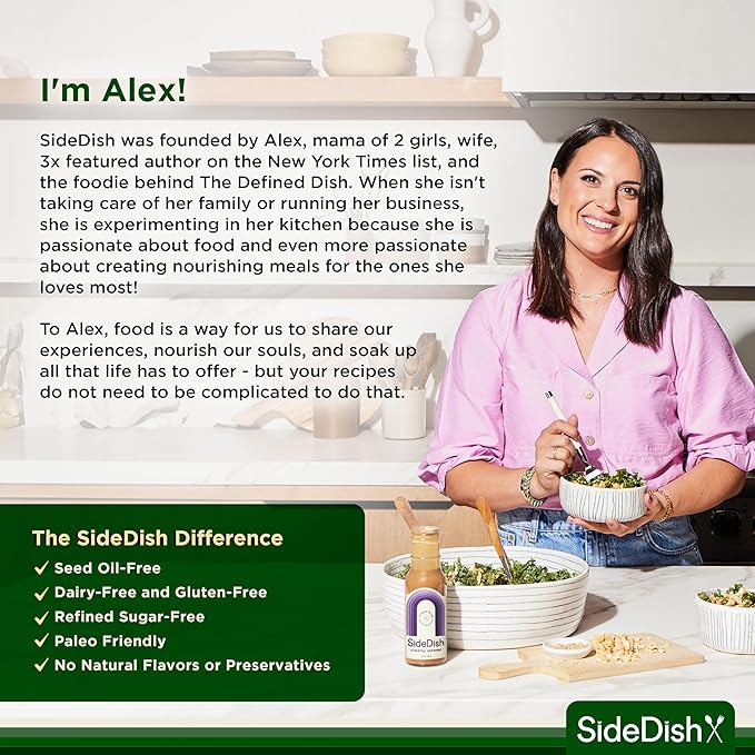 SideDish Chipotle Ranch Dressing (Pack of 3) - Seed Oil, Dairy & Gluten Free Salad Dressing w/Avocado Oil - Refined Sugar Free, Low Sodium Healthy Ranch Sauce - Paleo Dressing for Sauces, Dips & More