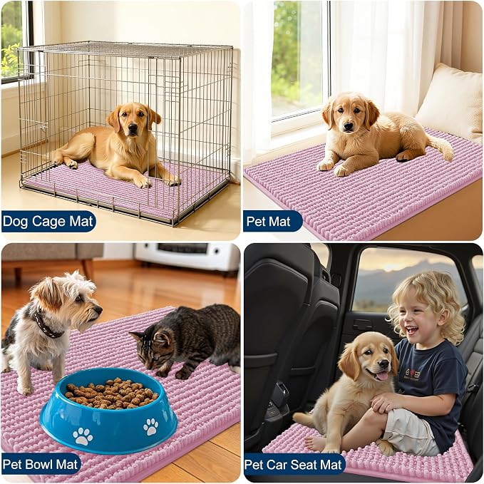 OLANLY Dog Door Mat for Muddy Paws 40x32, Ultra Absorbent Chenille Mud Doormat - Image 7