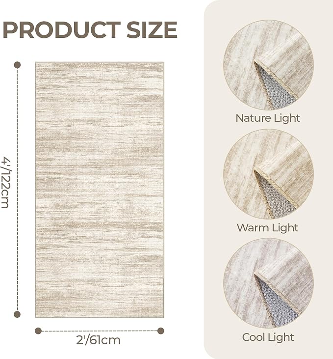 2x4 Washable Rug Runner for Bathroom, Soft Entryway Rug for Laundry Room - Image 2