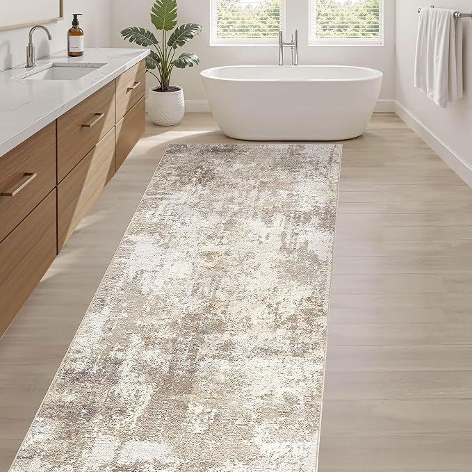 Runner Rug Kitchen Washable Rugs: 3x10 Non-Slip Abstract Soft Modern Stain - Image 5