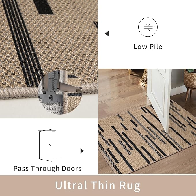 Tangsoo Washable Stripe Easy Jute Rug 4x6 - Image 5