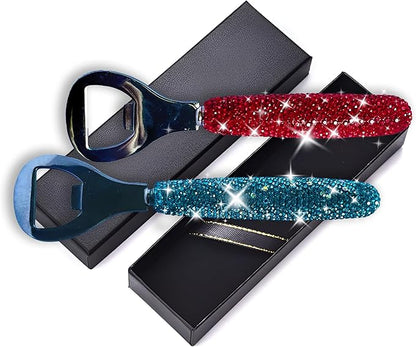 Handcrafted Blue Crystal Bling Beer Opener – Sparkle Diamond Bottle Openers - Image 3