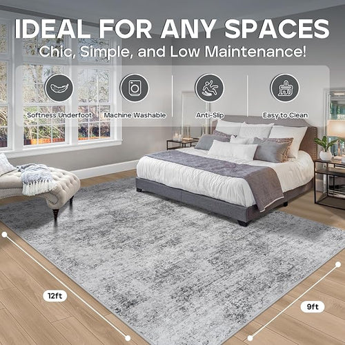 9x12 Area Rugs for Living Room Rug Washable: Modern Large Rug for Dining Room - Image 2