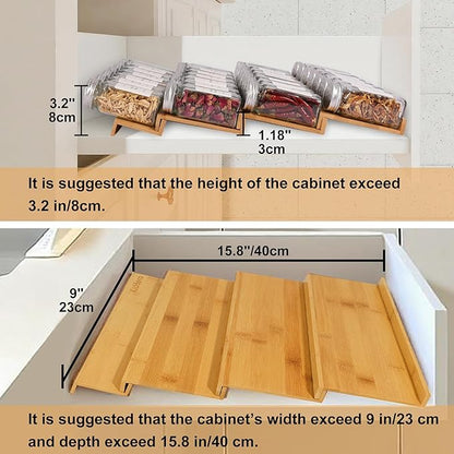 Spice Drawer Organizer with 18 Spice Jars, 216 Labels, 25 Non-slip Rubber - Image 2