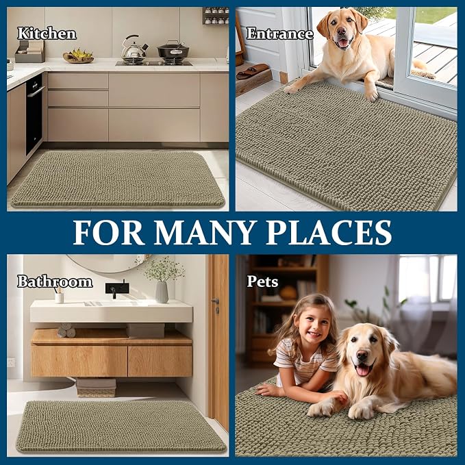 OLANLY Dog Door Mat for Muddy Paws 59x24, Absorbs Moisture and Dirt, Absorbent - Image 8