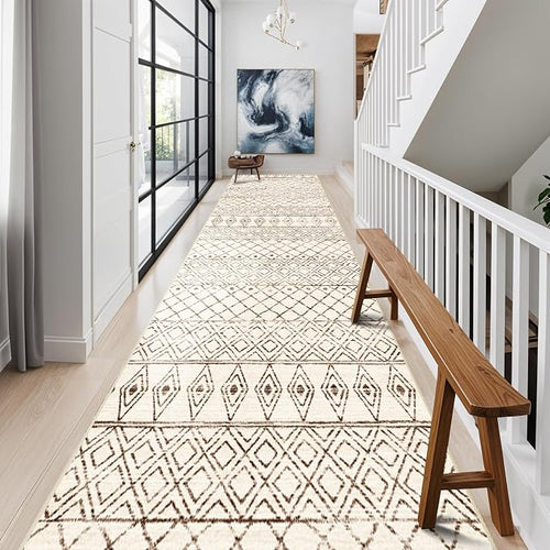 2'6"x14' Hallway Runner Rug Washable: Moroccan Non Slip Runner Rugs Low Pile by BYYVOORugsforYourHome