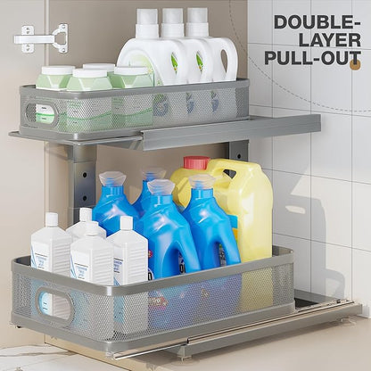 2 Pack 15.5IN-Depth Under Sink Organizer - Image 4