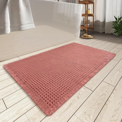 AMOAMI Upgraded Waffle Bath Mat, Super Absorbent Non Slip Bath Mats by AMOAMI