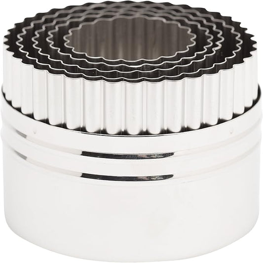 Ateco Double Sided Small Round Cutters in Graduated Sizes, Fluted & Plain Edges by Ateco