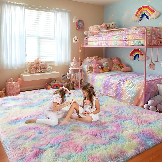 qulint 5x7 Fluffy Area Rug for Bedroom, Fuzzy Soft Kids Rug for Girl Plush - Image 2