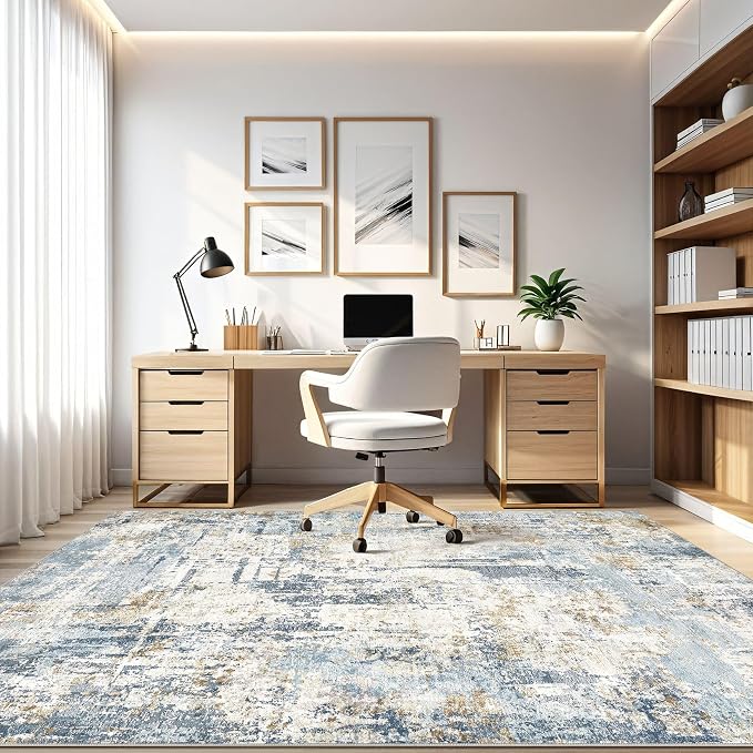12x15 Area Rugs Washable Rug: Living Room Large Abstract Modern Soft Stain - Image 8