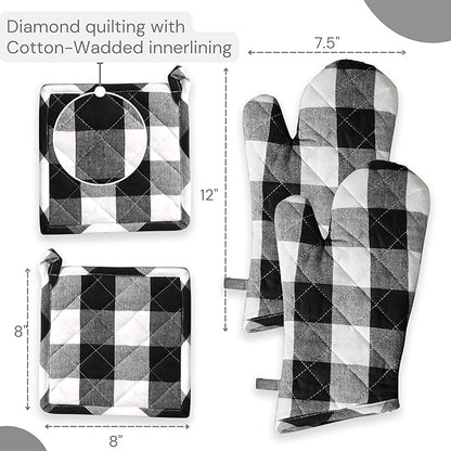 Oven Mitt & Pot Holder Buffalo Plaid Check 100% Cotton Heat Resistant Oven - Image 7