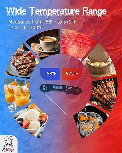 5 PCs Instant Read Meat Thermometer, 1.2s Fast Read, ±1°F Accuracy, -58°F to - Image 3
