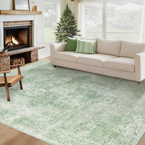 Area Rug 6x9 Washable Rug, Vintage Boho Medallion Rugs Non-Slip Soft Low Pile by VECARF