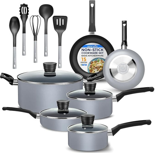 SereneLife Kitchenware Pots & Pans Basic Kitchen Cookware, Heat Resistang by SereneLife