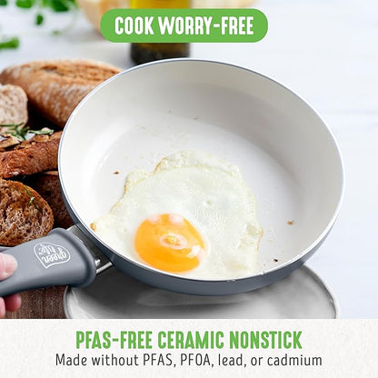 GreenLife Non Stick Fry Pan Set, Non-Toxic PFAS-Free Ceramic Skillets, - Image 2