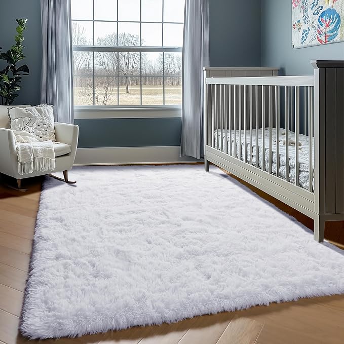 ONASAR White 8x10 Area Rugs for Living Room, Large Fluffy Shag Bedroom Rug - Image 6