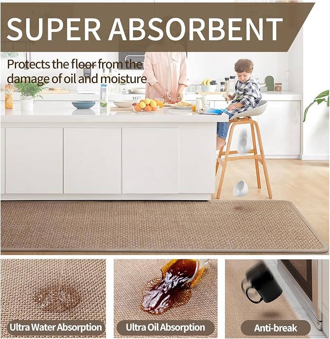 YDKGL Durable Non-Slip Kitchen Mats，Kitchen Mats in Front of Sink, Quick Drying - Image 7