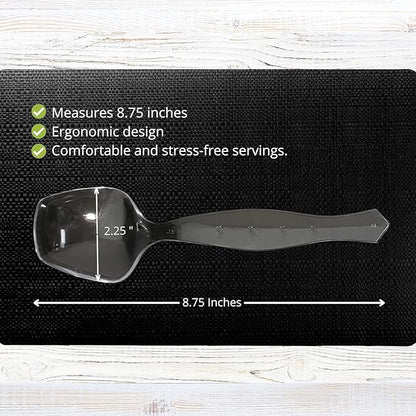 PARTY BARGAINS Disposable Clear Plastic Serving Spoons 8.75″ – Heavy-Duty Clear - Image 3