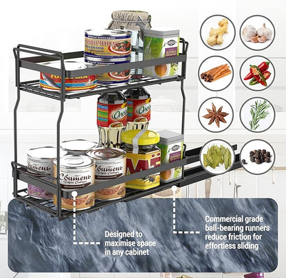 Pull Out Spice Rack Organizer for Inside Kitchen Cabinets, Heavy Duty Slide Out - Image 5