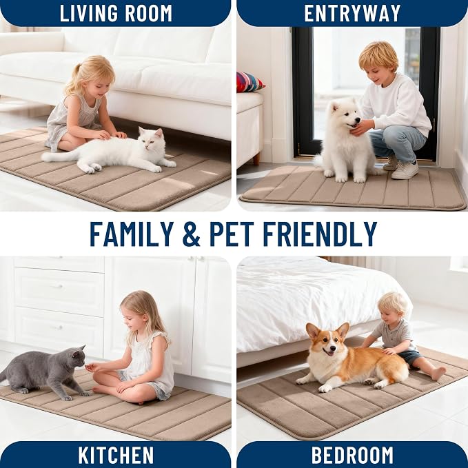 OLANLY Memory Foam Long Bathroom Rugs Runner 47x24, Super Soft Absorbent Bath - Image 9