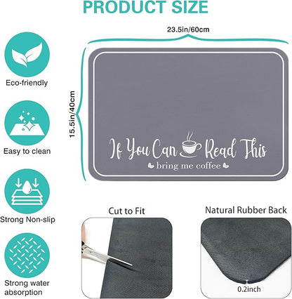 Coffee Bar Mat for Countertops 23inx15in, Absorbent Hide Stain Anti-Slip Cafe - Image 5