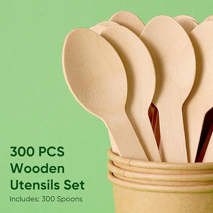 Disposable Wooden Utensils Set, Compostable Utensils, Disposable Cutlery - Image 5