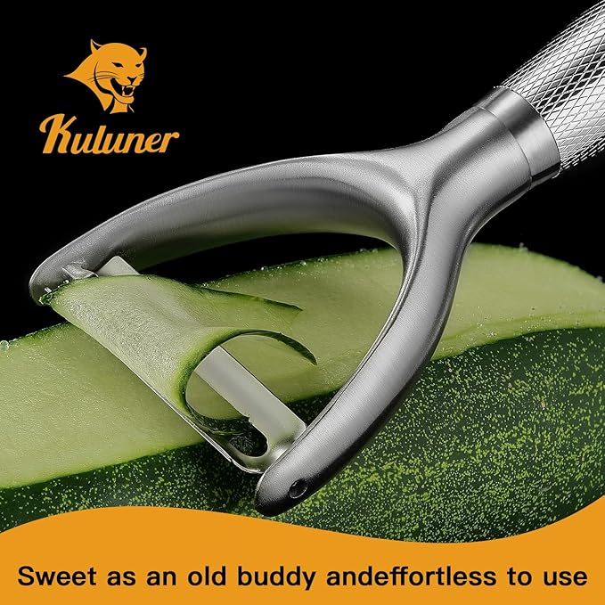 KULUNER Y-Type Vegetable Peeler, 304 Stainless Steel Blade, Ultra Sharp Potato - Image 2