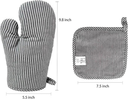 4Pcs Oven Mitts and Pot Holders, Heat Resistant Oven Mitts Set - Image 3