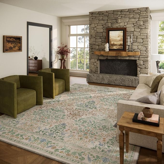 8x10 Washable Rugs for Living Room: Bedroom Area Rug Stain Resistant Non Slip by palohom