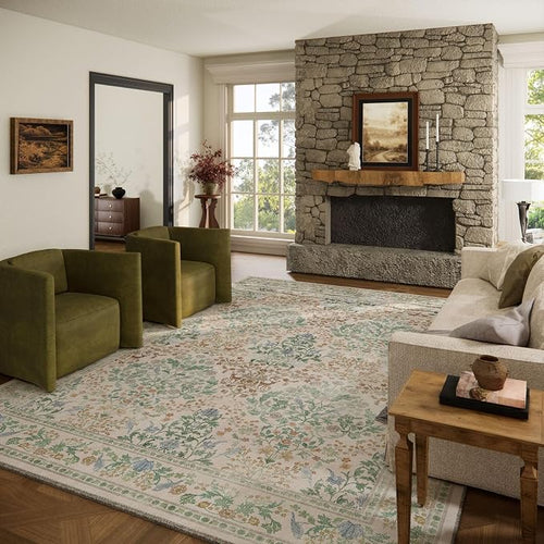 8x10 Washable Rugs for Living Room: Bedroom Area Rug Stain Resistant Non Slip by palohom
