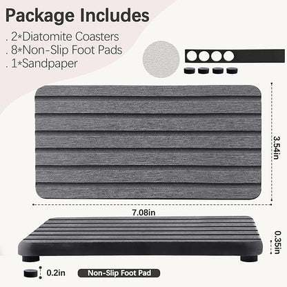 NiuYichee 2 PCS Water Absorbent diatomite Coasters, 7.1" x 3.5" Water Absorbing - Image 5