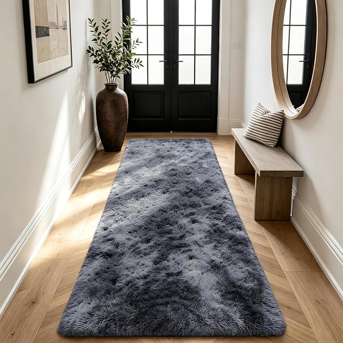 Shag Runner Rug for Bedroom Living Room 2x6 Upgrade Non-Slip Fluffy Soft - Image 6