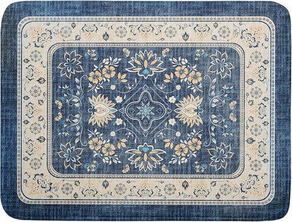 Blue Boho Dish Drying Mat for Kitchen Counter 18x24 Inch Fast Dry Drying Pad by Giwawa