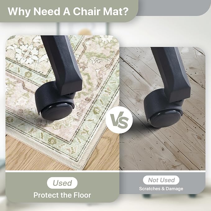 48"x72" Office Chair Mat for Hardwood Tile Floor, Under Desk Carpet Protector - Image 4