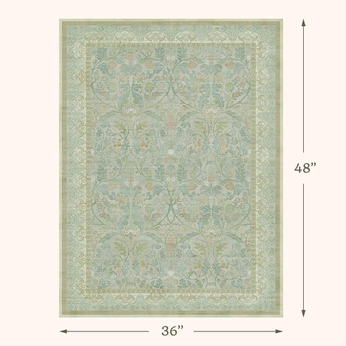 3x4 Sage Green Area Rugs Entryway, Machine Washable Forest Floral Large Door - Image 2