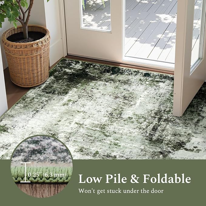 Rugflix 5x7 Area Rugs for Living Room, Washable Large Rug Stain-Resistant Low - Image 6