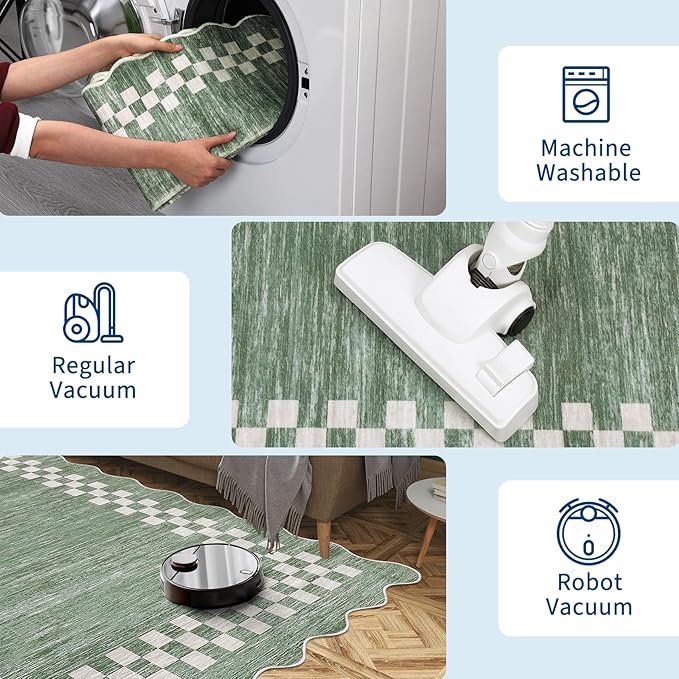 GarveeHome Hallway Runner Rug 2x6 Non Slip Scalloped Washable Rug - Image 6