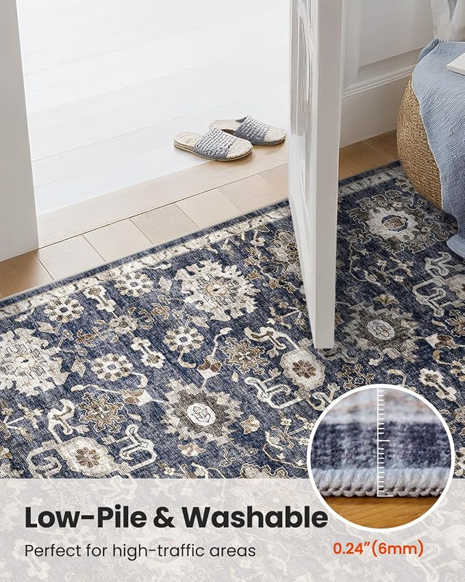 AMADA HOMEFURNISHING 2x3 Washable Area Rug, Low-Profile Entryway Rug - Image 9