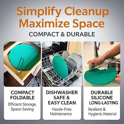 Silicone Splatter Screen for Frying Pan, 13” Green – Grease & Oil Splatter Guard - Image 6