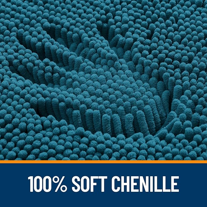 OLANLY Bathroom Rugs 36x24, Extra Soft Absorbent Chenille Bath Rugs, Rubber - Image 4