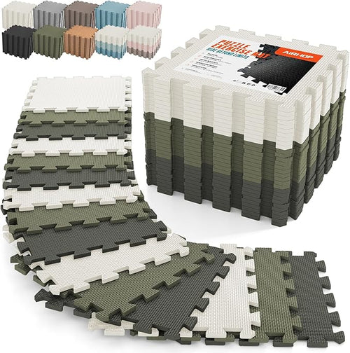 AIRHOP 18 PCS Gym Floor Mat, EVA Foam Puzzle Gym Mat, High-Density Interlocking by Airhop