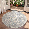 jinchan Zenith Round Rug 4ft Area Rug Soft 4'Round Floral Aesthetic Rug by JINCHAN