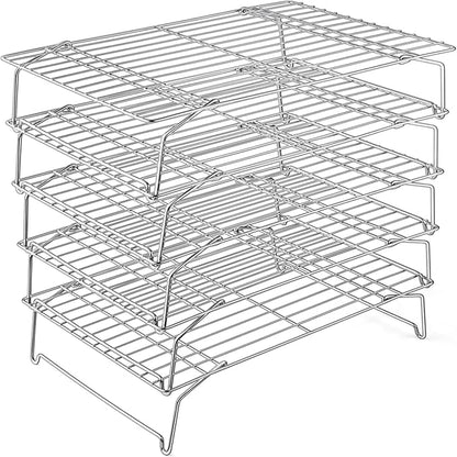 P&P CHEF Cooling Rack, 5-Tier Stainless Steel Stackable Baking Cooking Racks by PPCHEF